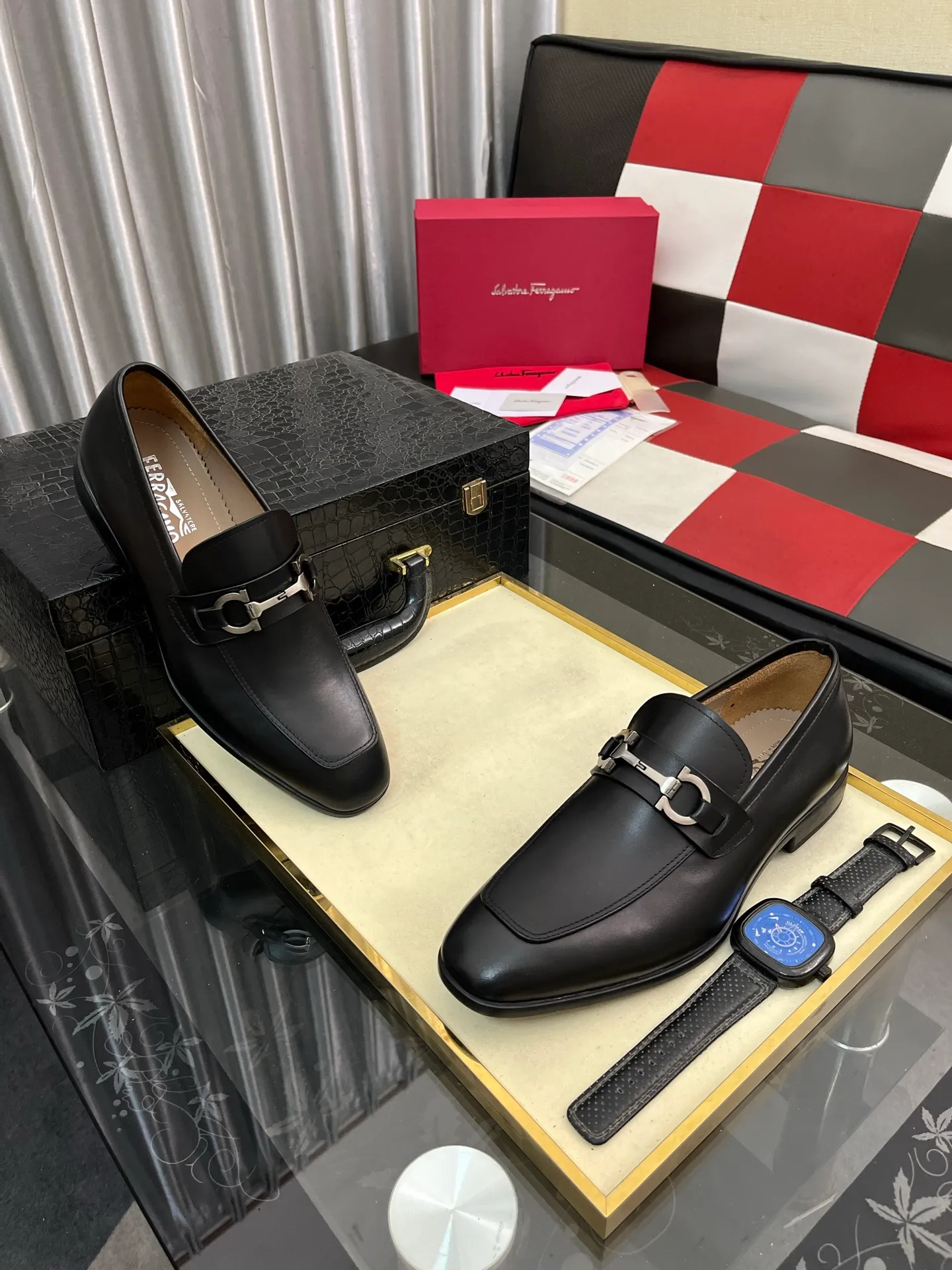 Men's shoes 💰600⌚️⌚️[Salvatore Ferragamo] Ferragamo business leather shoes, 1:1 top purchasing quality, imported selected original calfskin for the uppers, imported original soft water-dyed cowhide for the inner feet, imported original customized Italian handmade lightweight foam outsole, size: 39-44 5️⃣ options available